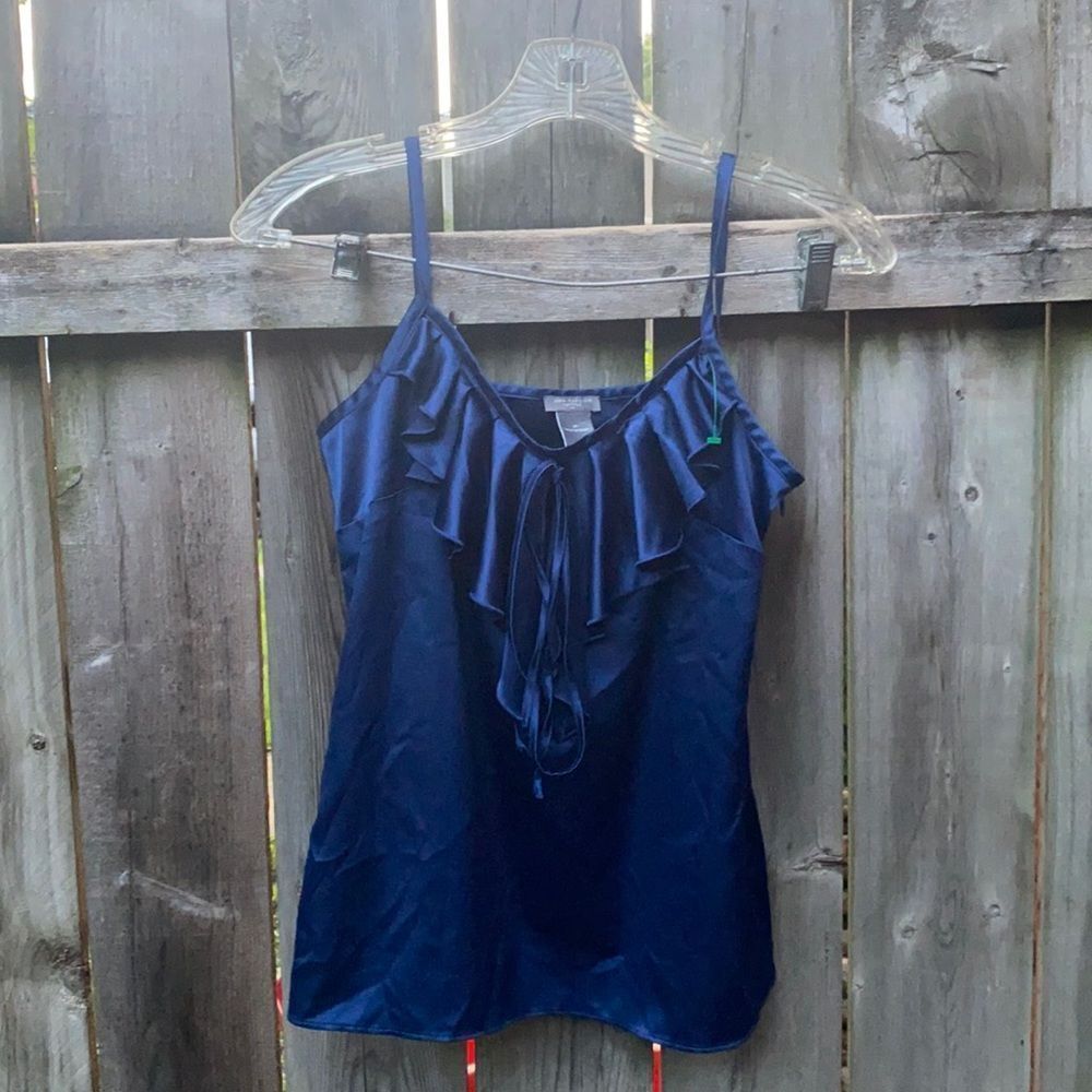 Ann Taylor satin Ruffle tank top sz. 2 petite